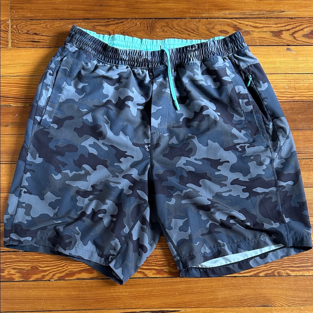 Birddogs Mint Green and Gray Camouflage Shorts